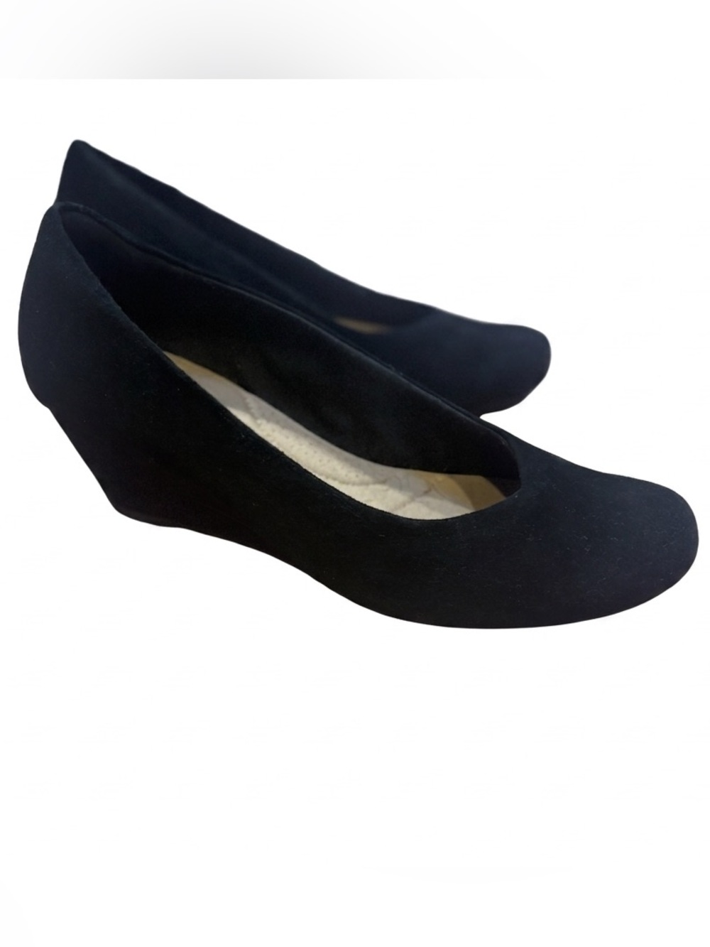 Clarks Black Suede Wedges - Comfort Sole (size 39)